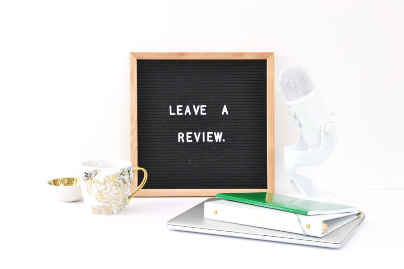 leave a review sign