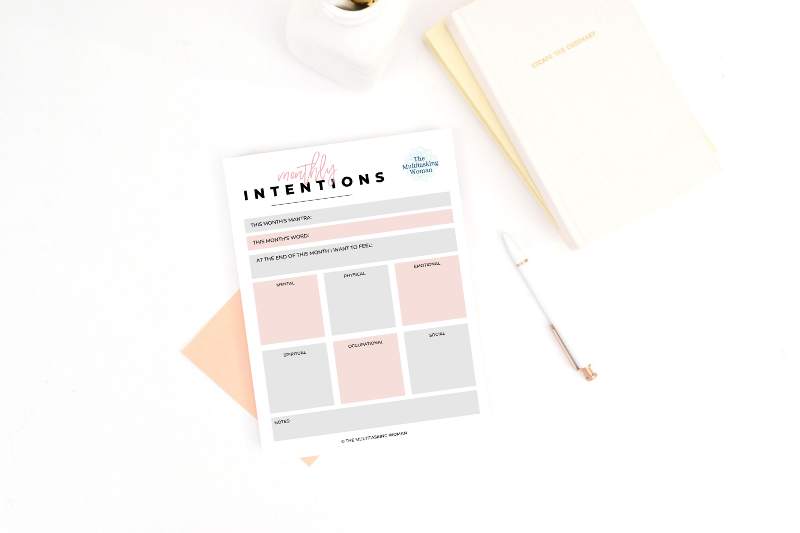intention setting worksheet