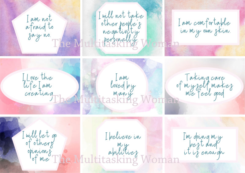 Printable Affirmation Cards First Page Example